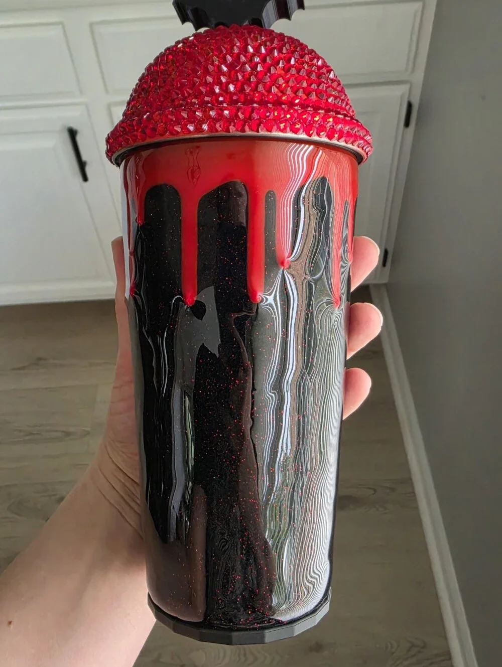 Scream rhinestone stainless steel glitter tumbler with ghostface graphic Nwot